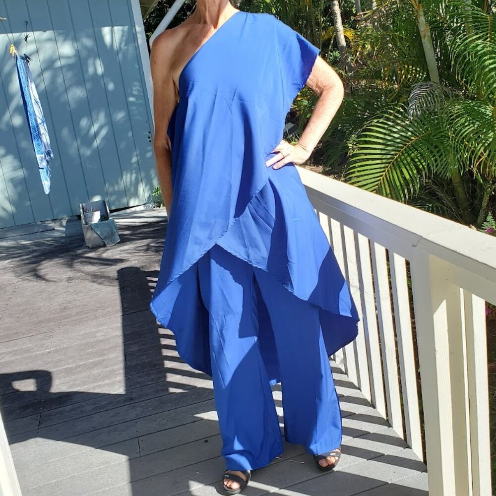 Stunning, Unique Cobalt Blue Jumpsuit